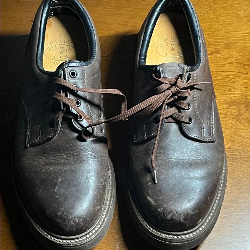 Feathers Dark Brown Leather Oxfords Size 8